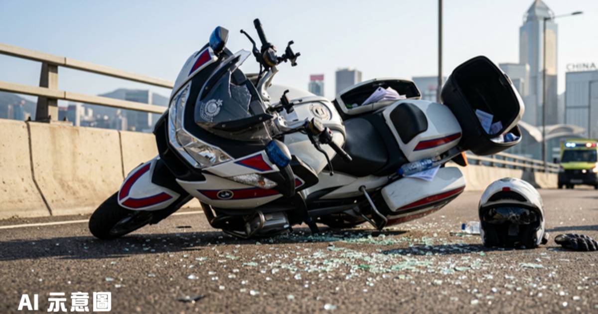 尖沙咀天橋3車相撞無人傷｜交通警到場處理期間翻車 腰部扭傷倒地