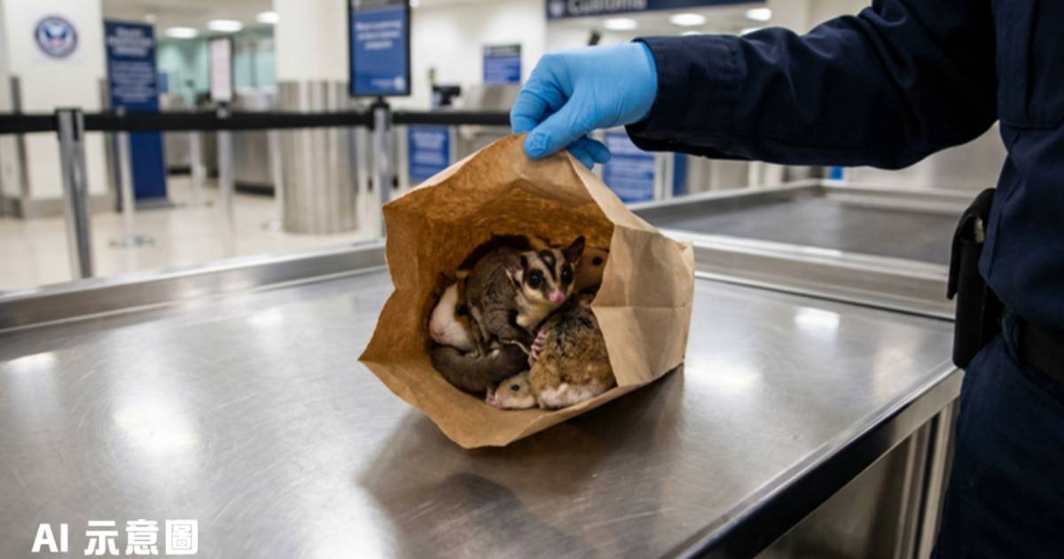 23歲女抵港紙袋藏11隻動物｜海關落馬洲截獲蜜袋鼯倉鼠 當場拘捕