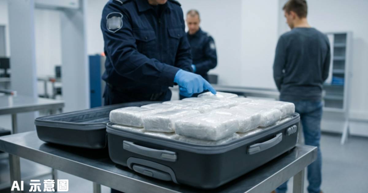 27歲商人美國攜1,400萬毒品抵港｜行李箱驚現16公斤可卡因被捕