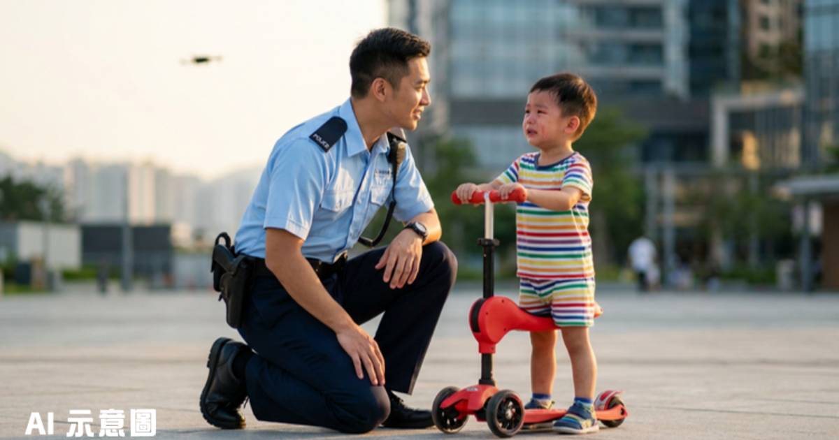 警啟德無人機巡邏發現3歲男童慌張遊走｜科技救援助母子重聚