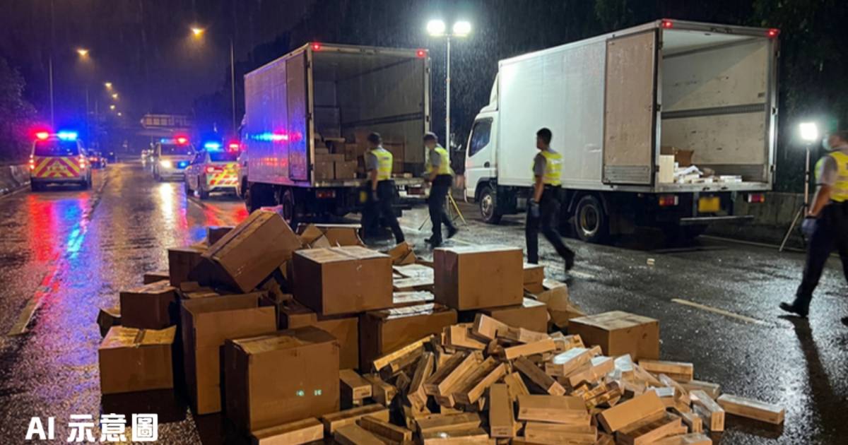 水警大嶼山南截獲324萬枝私煙｜神秘快艇夜襲逃脫 兩男被捕