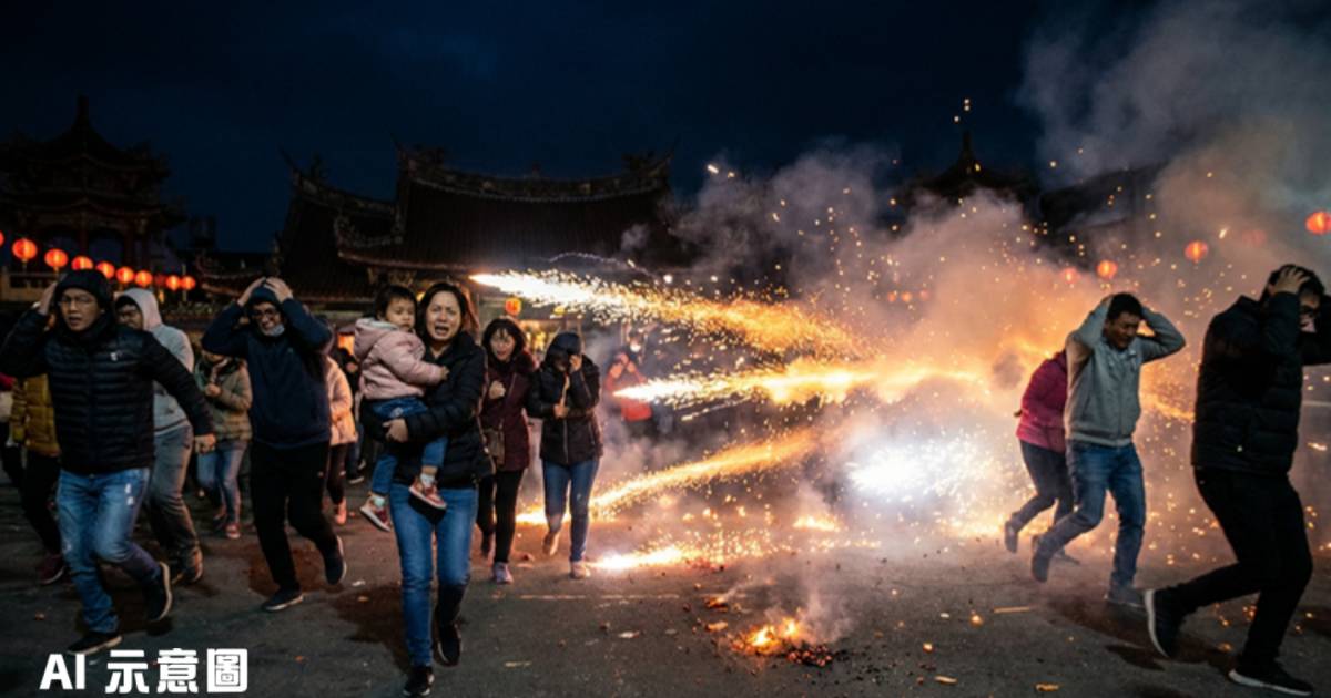 高雄宮廟慶典煙火失控掃射人群｜現場如空襲民眾驚魂逃命
