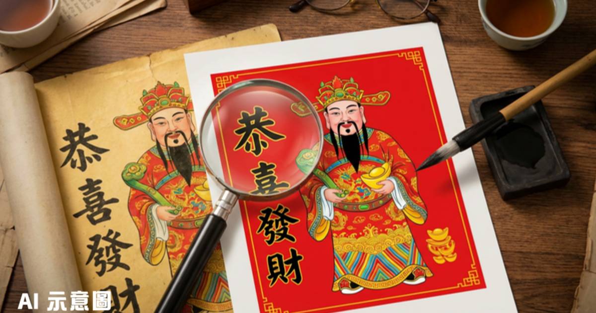 銀行財神年畫驚現2大問題｜「恭」字離奇缺1點 網民震驚