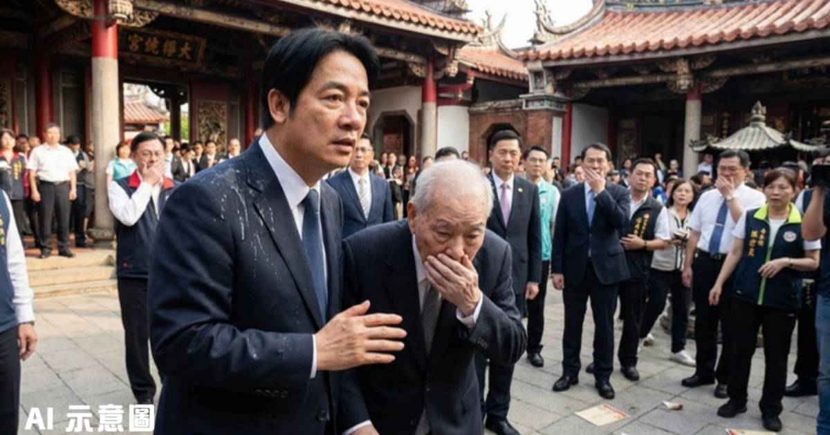 賴清德大年初二參拜｜廟宇主委突嘔吐噴濺一身 自爆染諾如病毒