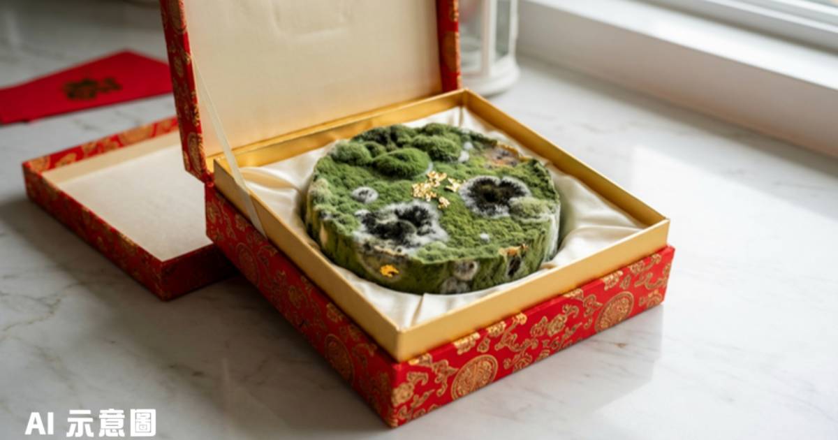 親戚送年糕拆開驚見霉菌滿佈｜港女嘲「盆景年糕」網民創意改圖