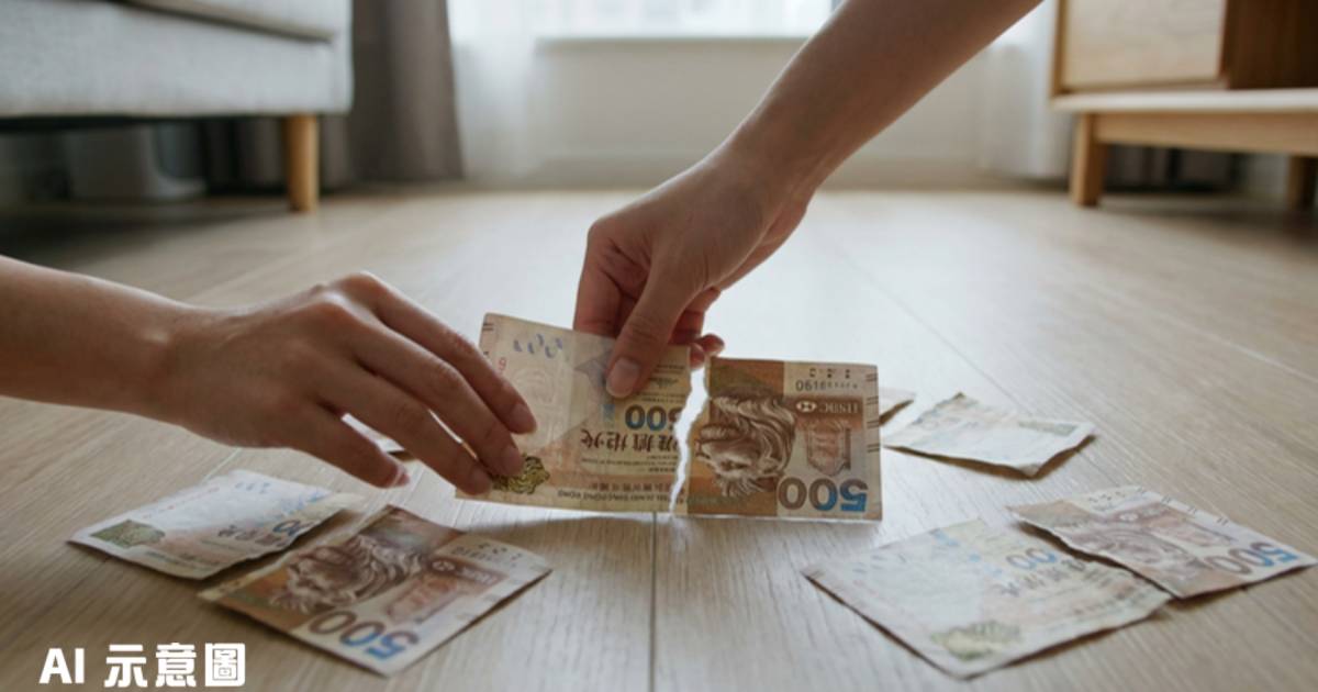 男友發脾氣撕爛500元鈔票｜女生求助換鈔 網民震驚：今次銀紙下次係你