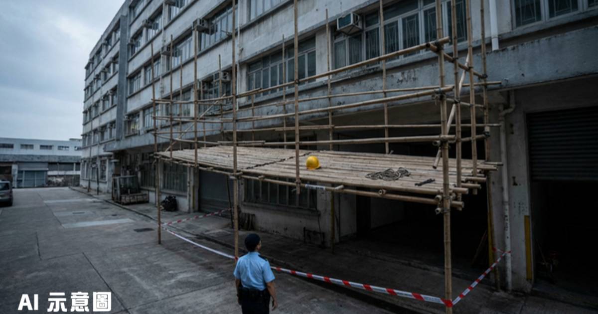 大埔58歲工人3層樓高墮下｜送院搶救不治 現場畫面曝光