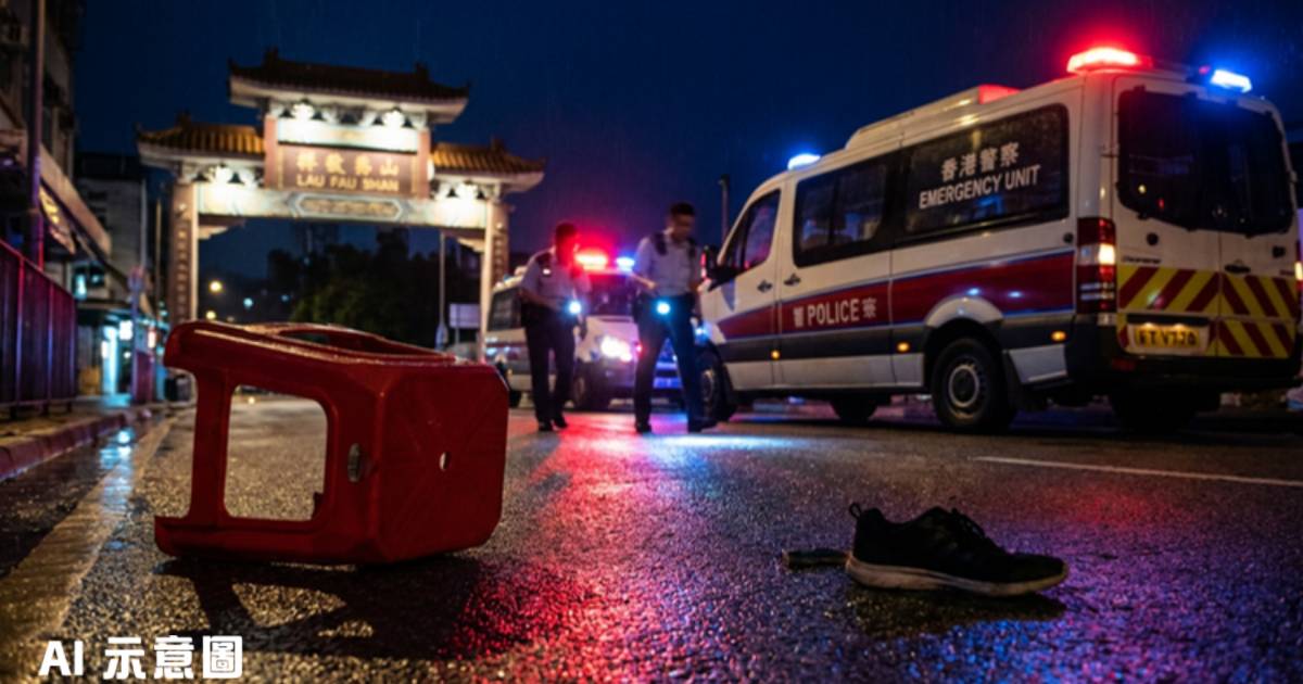 流浮山數十大漢爆衝突｜有人倒臥馬路中央 現場一片混亂