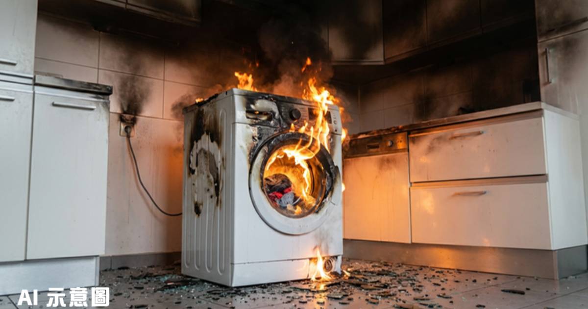 用6年洗衣機突然冒煙起火｜女戶主逃出後傳爆炸聲 90歲婆婆獲救過程曝光