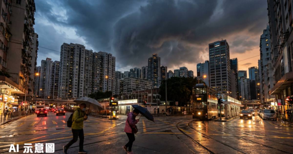 冷鋒今晚殺到｜雷雨區逼近珠江口 氣溫急跌6度