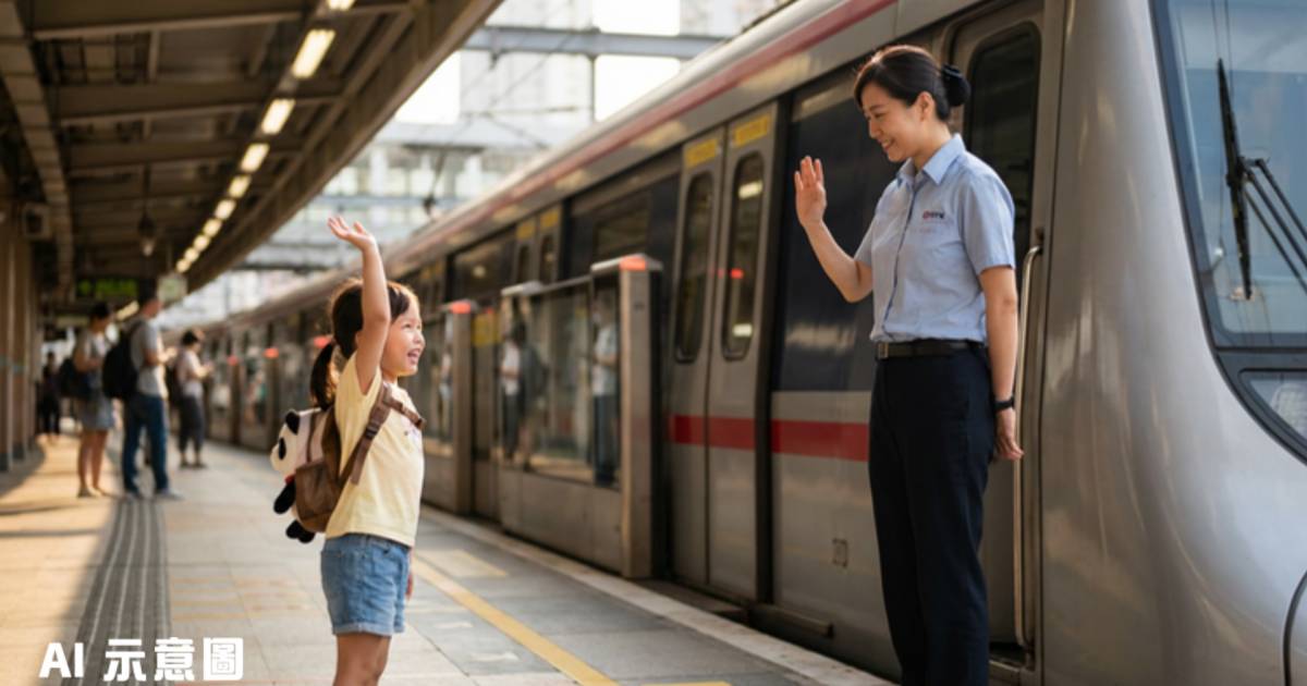 月台小女孩揮手大喊拜拜｜港鐵女車長暖心回應 網民讚爆