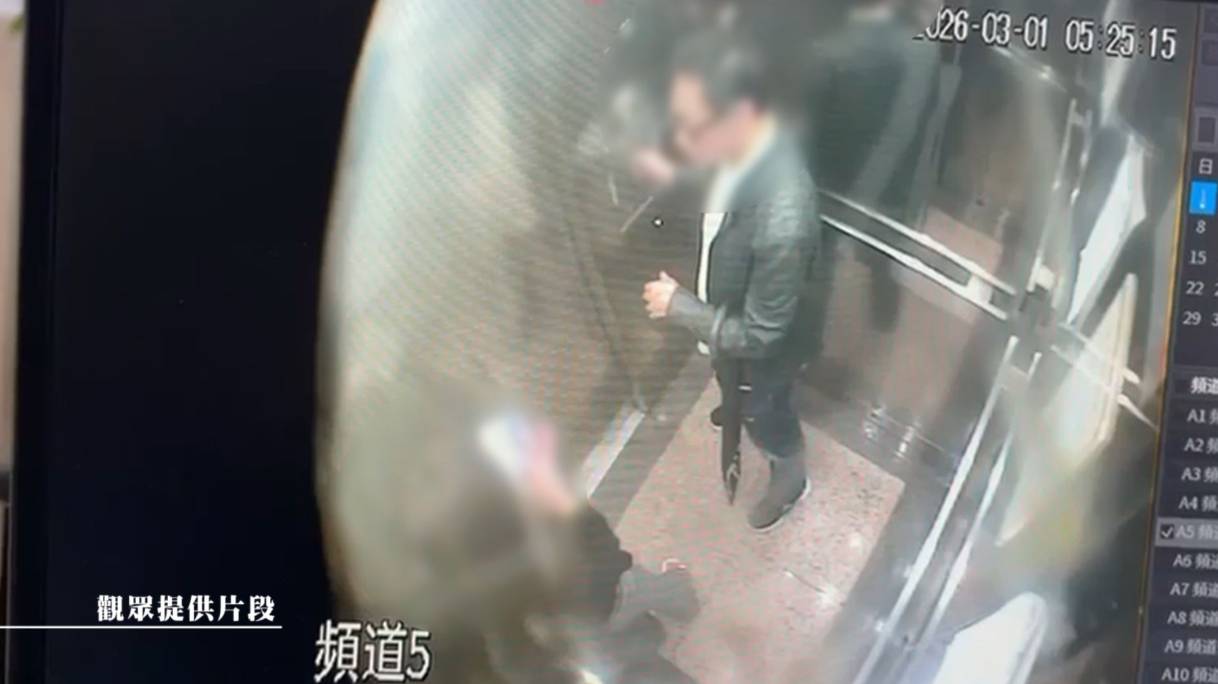 梁菁琳 東張西望 涉案男子跟隨Angel搭電梯並跟其到公司門口。(圖片來源:TVB)