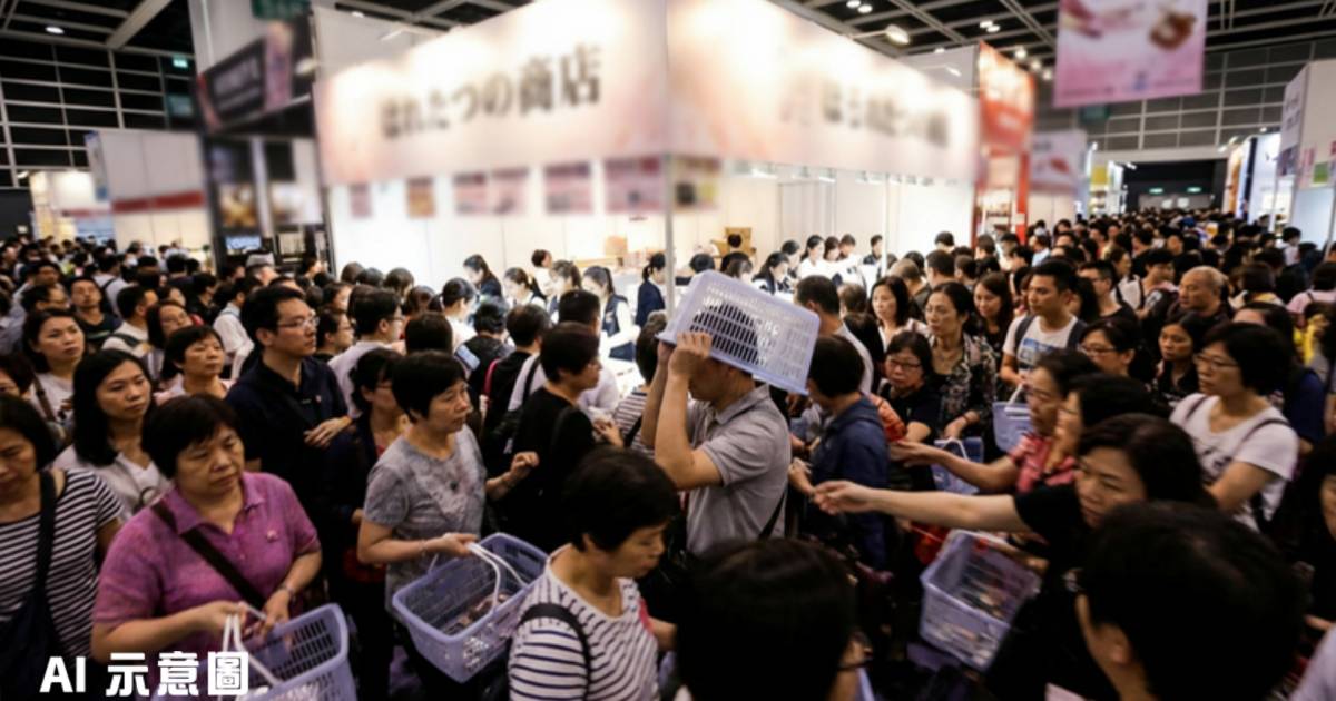 香港珠寶展爆搶購潮｜日本展商Kishun被瘋搶 大叔膠籃當頭盔衝鋒