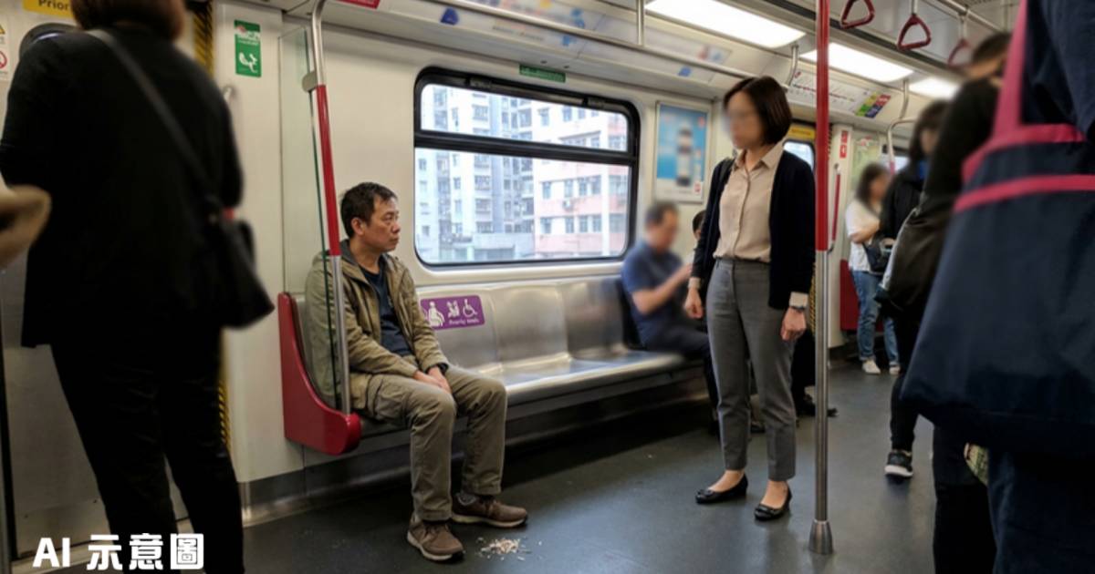 港鐵男咬指甲扔地上扮聽不懂｜女乘客一招反擊秒慫 網民讚勇敢