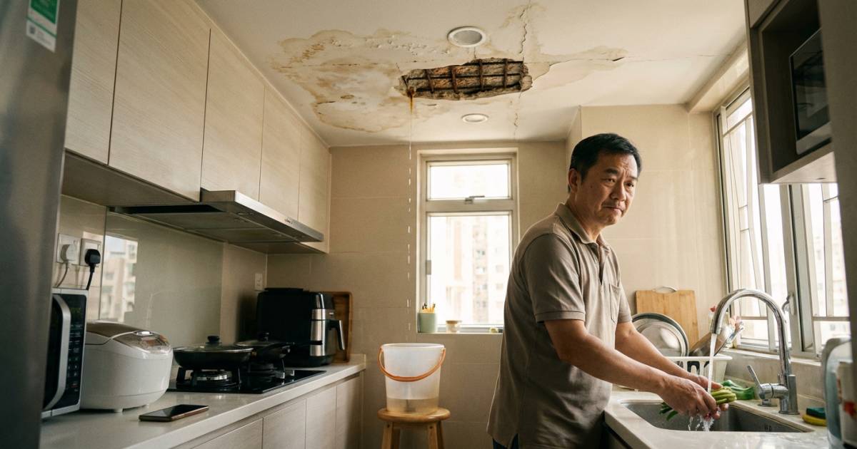 滲水近30年天花剝落！｜滲水辦檢測15分鐘草草事 苦主陳先生崩潰：已經係無期！