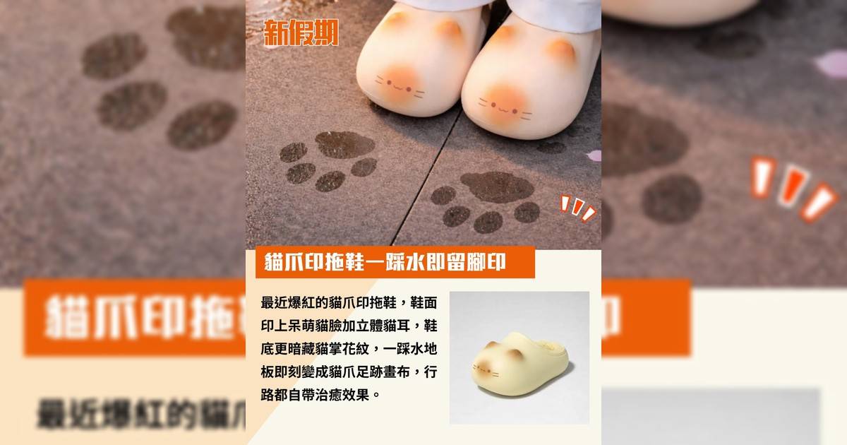 貓奴尖叫！貓爪印拖鞋踩水留足跡！鞋底藏肉球暗花超可愛+腳感似踩雲朵