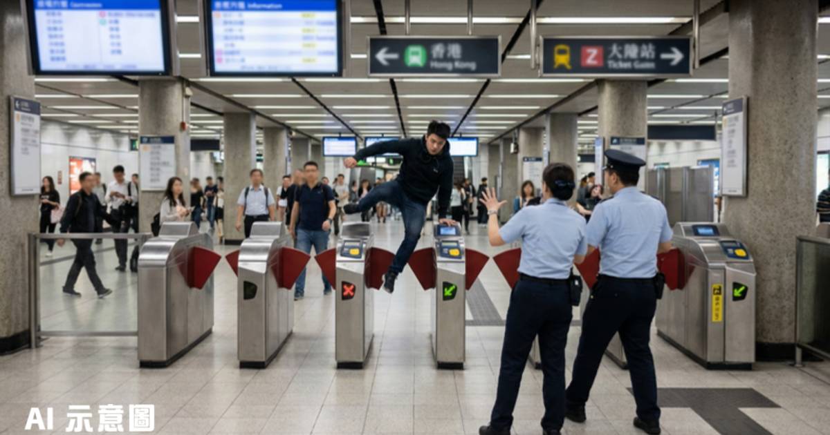 油塘站男子被查票 突然跳閘逃走｜網民震驚