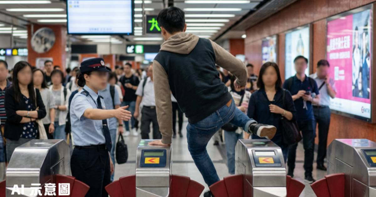19歲青年港鐵被查票 當眾跳閘逃離｜警方拘捕揭發驚人真相