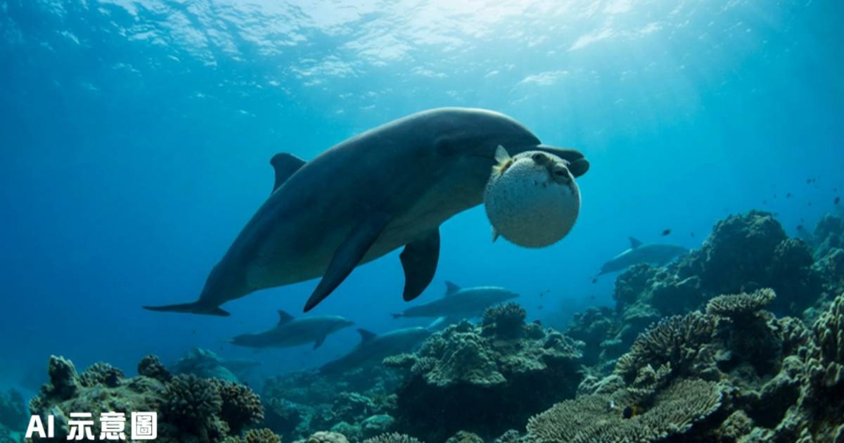 河豚誤闖水族館變海豚玩具｜科學家揭驚人真相：疑似在「吸毒」
