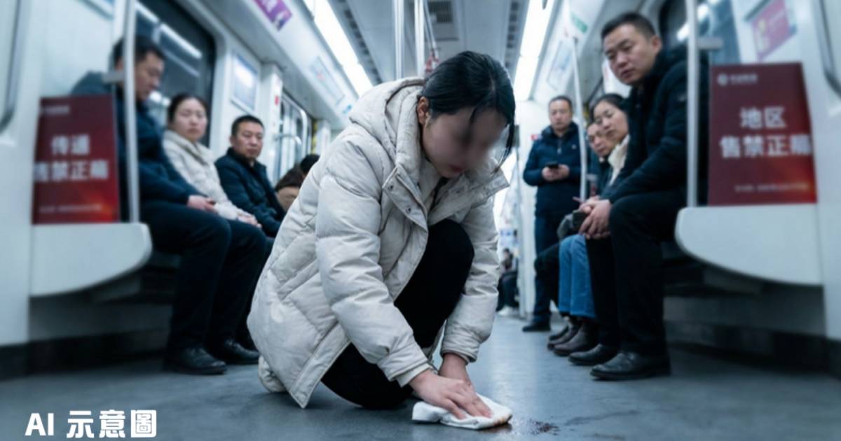 22歲病重女地鐵吐血跪地擦乾淨｜背後真相曝光網民淚崩