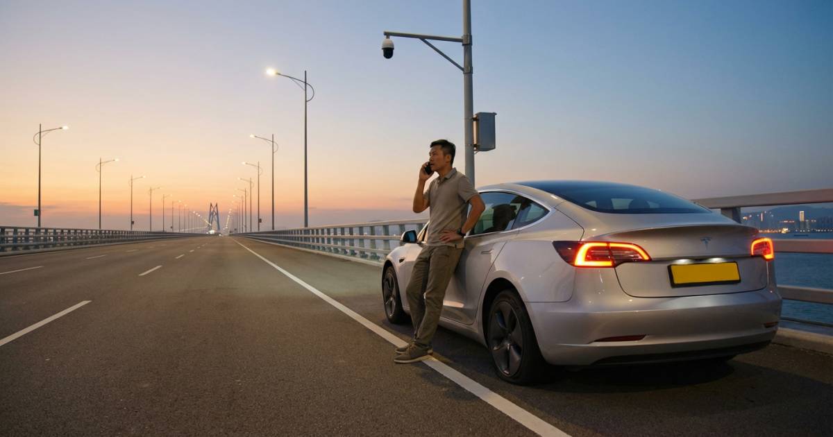 車主港珠澳大橋爆胎｜苦等2小時求助無門！怒轟設計漏洞：「上橋等於自生自滅」