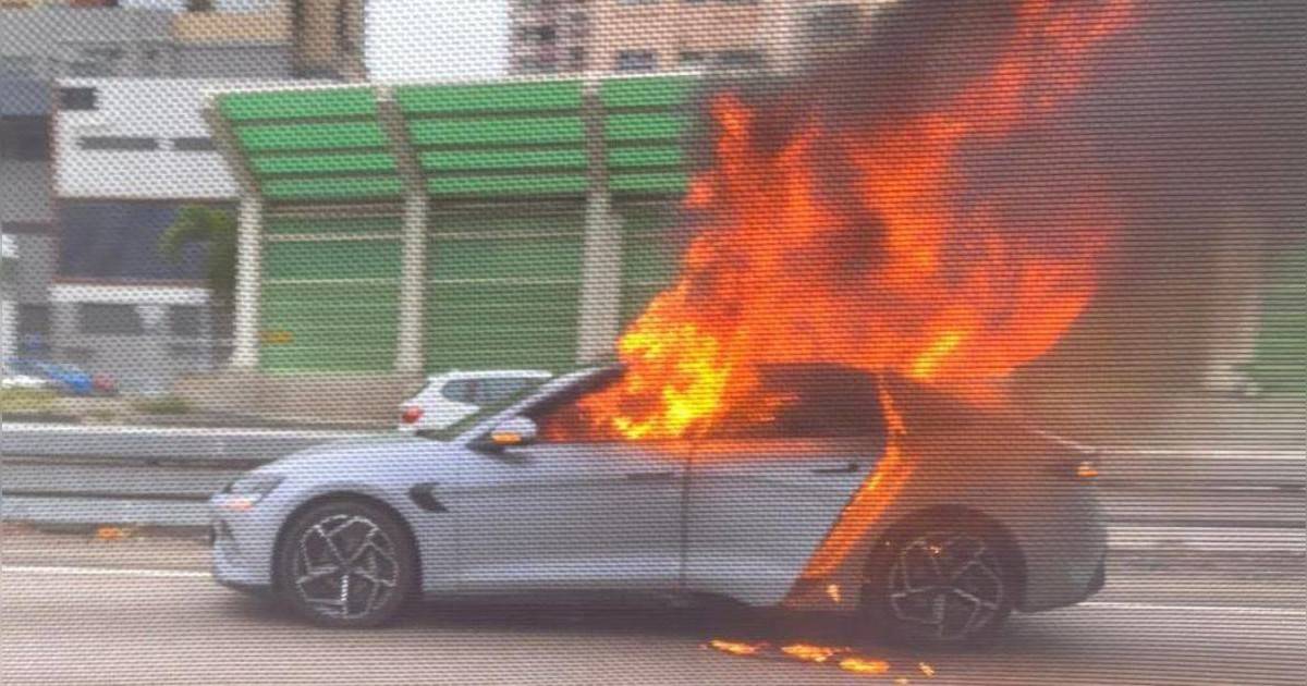 屯門公路電動車突然起火｜燒剩支架女司機驚險逃生 起火原因曝光