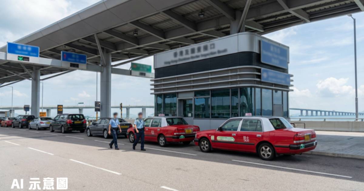 港的北上｜的士司機入錯線誤闖口岸檢查亭　網民鬧爆職業操守