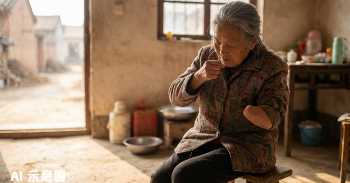 81歲四肢殘缺婦女用嘴縫衣撫養3子女　38歲仔一句話令網民爆喊