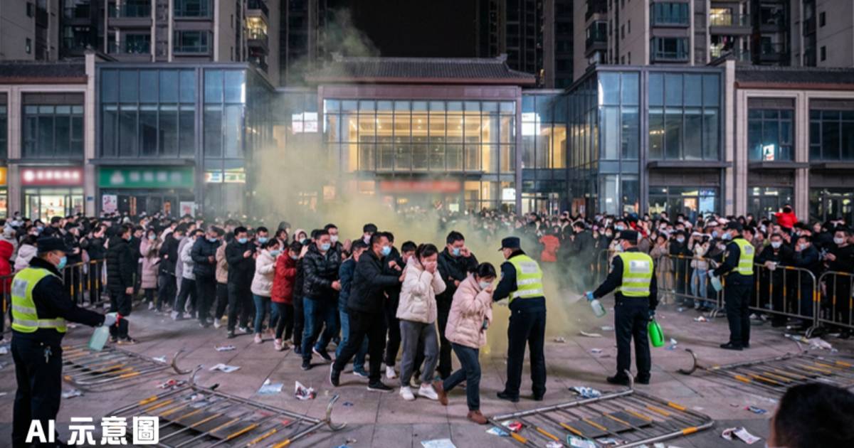 深圳樓盤開售現場大混亂！保安員竟向買樓客噴辣椒水