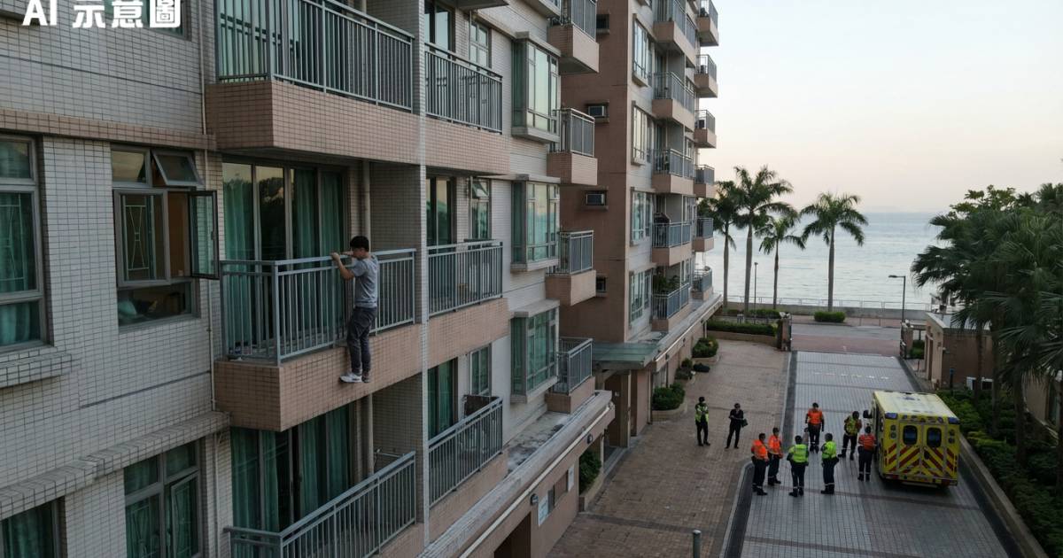 屯門黃金海岸男子忘帶鎖匙爬窗入屋　失足墮樓送院