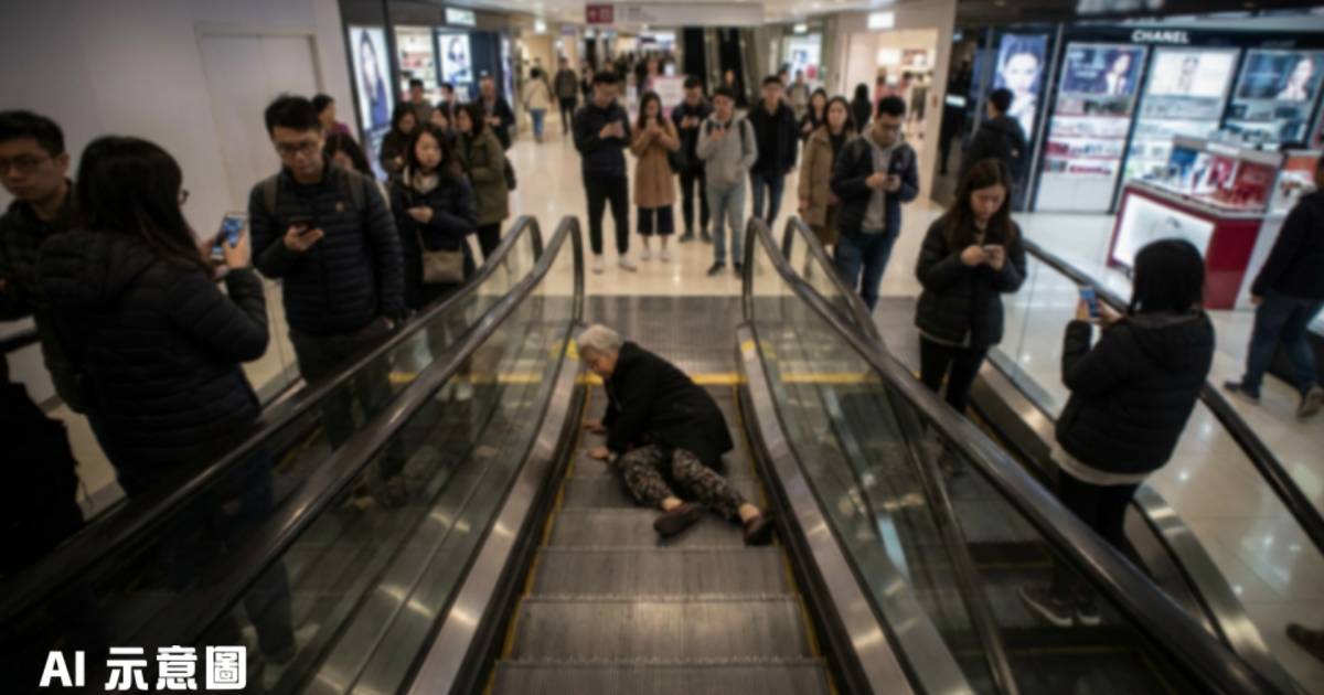 婆婆商場扶手梯跌倒無人理！殯儀師怒斥港人冷漠　網民揭2大主因