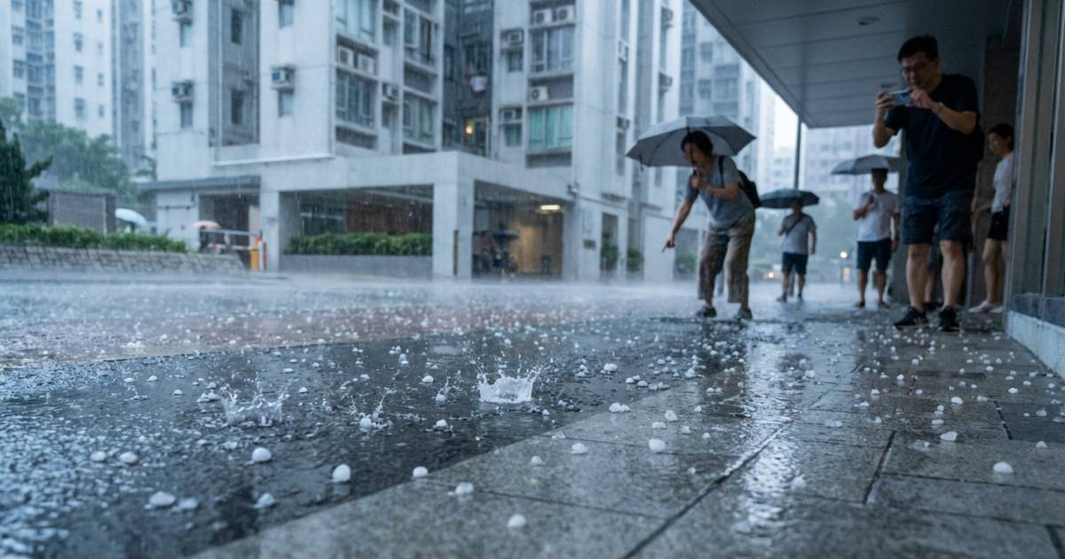 冰雹突襲離島區！｜天文台警告狂風雷暴殺到：市民目擊罕見天象？