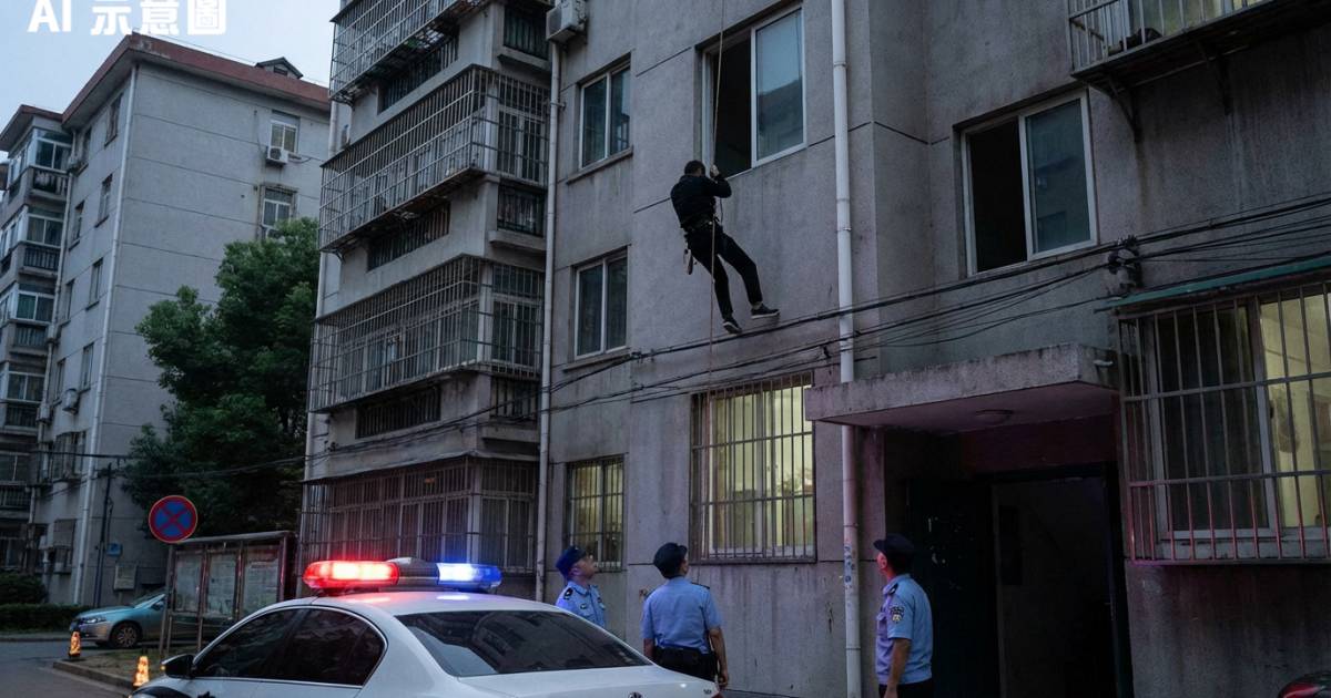 安徽笨賊學電影垂降盜竊！失手被困半空2小時 結局神反轉勁尷尬！
