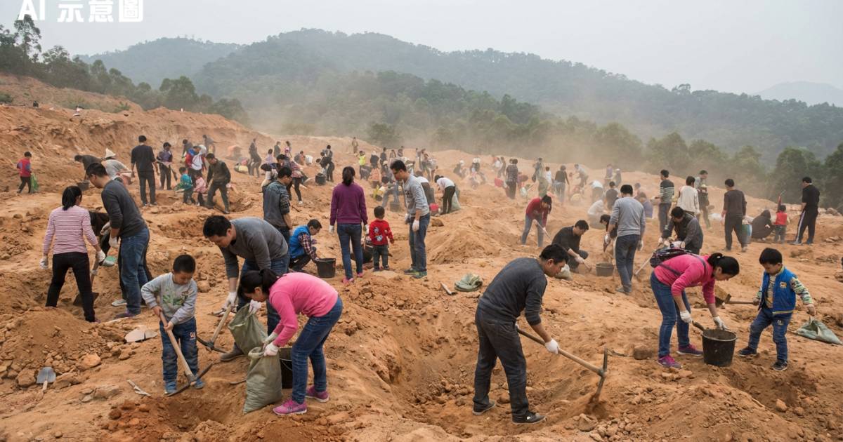 廣州親子活動大暴走！家長帶隊拎鐵鎬瘋挖山頭 專家揭恐怖後果：隨時玩出人命！