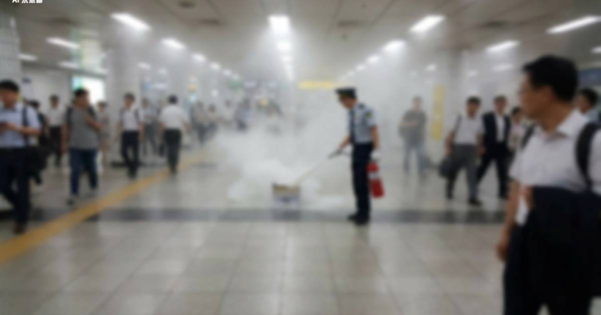觀塘站大堂驚魂！神秘手機離奇狂噴白煙 職員持滅火筒撲救畫面曝光！