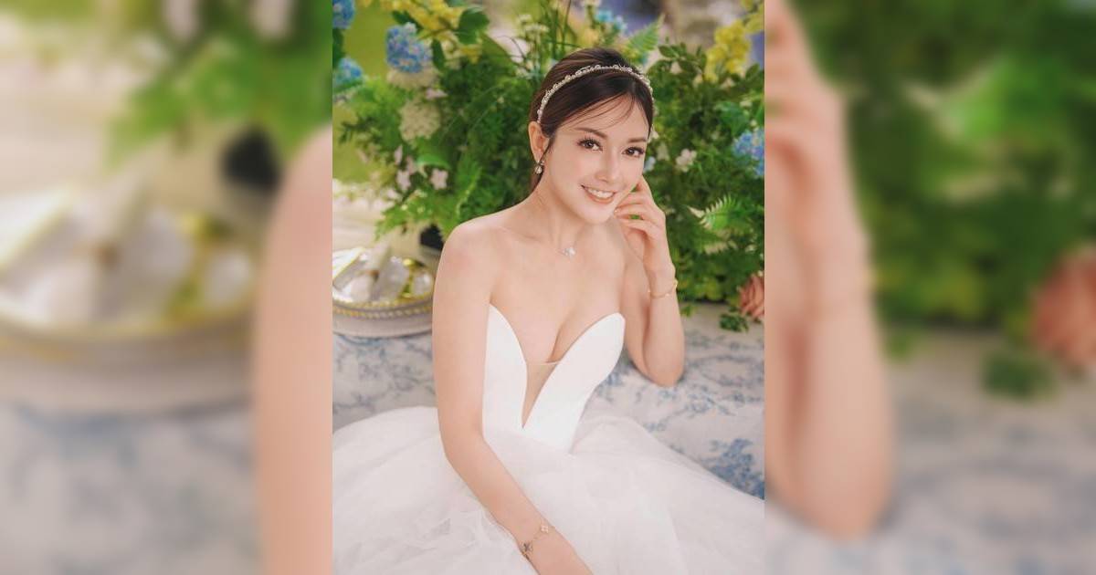34歲愛回家小花鍾晴超低胸白裙照賀牛一　仙氣滿滿被誤當婚照