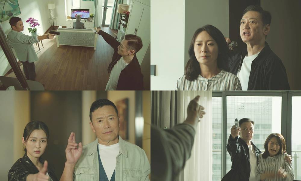 重案解密 張子強 陶大宇潛入苗僑偉家中,挾持其懷孕的妻子作人質。(圖片來源:TVB)