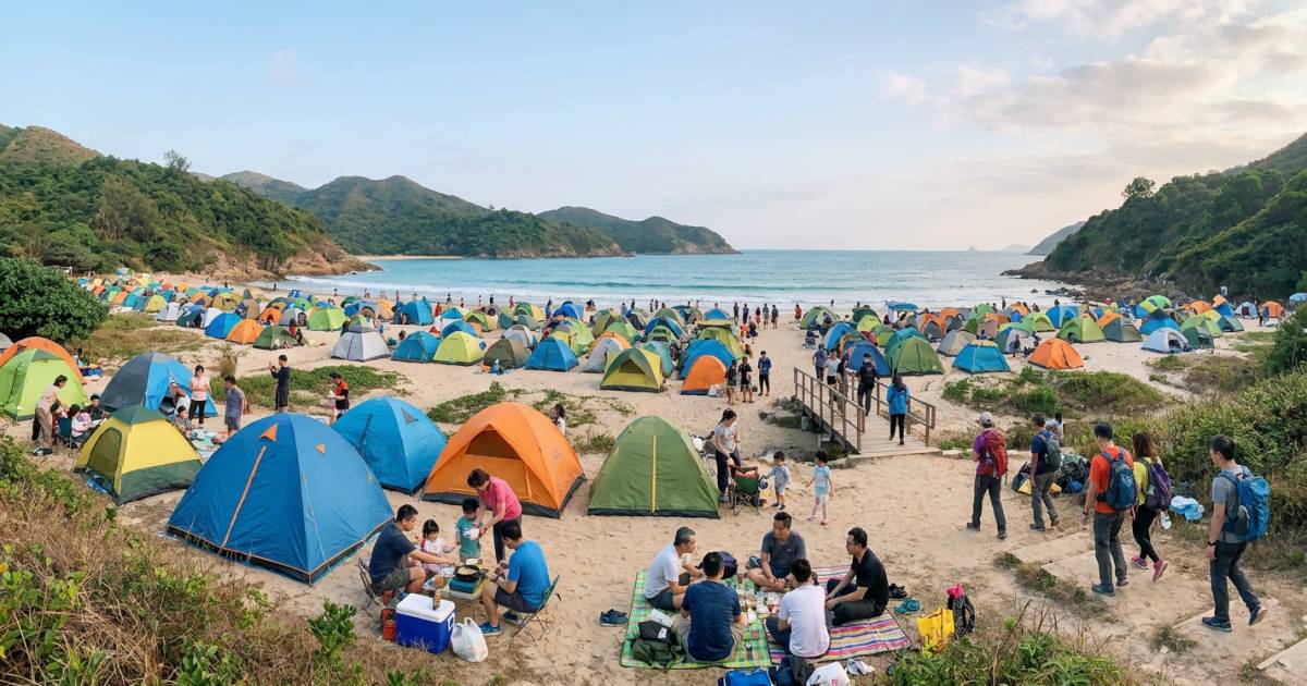 西貢東壩五一淪陷！｜單日5,700人逼爆景點 漁護署急派無人機高空監控畫面曝光