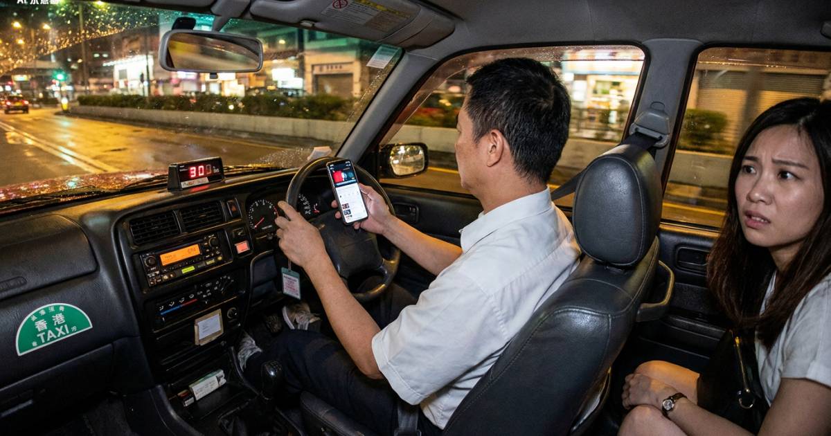 港女夜搭的士遇恐怖司機！全程雙手離軚盤靠1隻腳揸車 驚揭車頭更心寒一幕