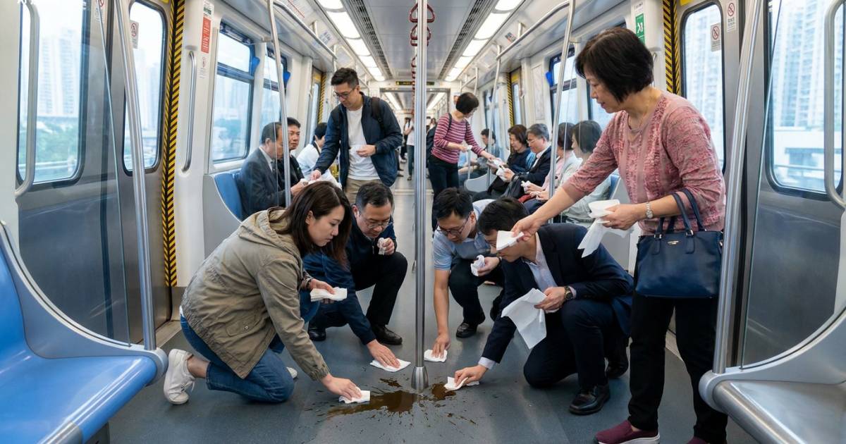 港鐵女乘客倒瀉嘢飲全車人O嘴！結局竟然係咁 網民睇到眼濕濕：香港仲有愛