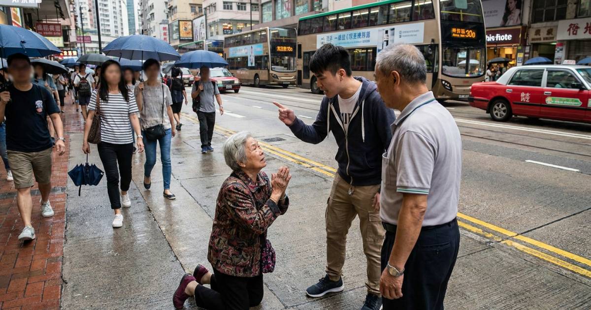 港媽街頭驚天一跪！只為阻止逆子爆衝突 遭爆粗鬧「黐X線」結局超心酸