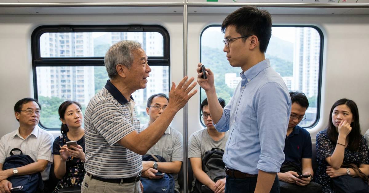 港鐵阿伯手機播片遭勸｜竟發狂爆粗挑釁「郁我呀！」 高EQ乘客一句KO獲全網激讚？