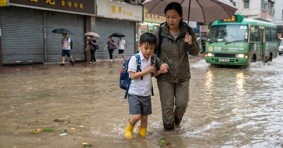 紅雨突襲｜天文台清晨急降黃雨警告！家長怒轟：「小朋友點出門？」