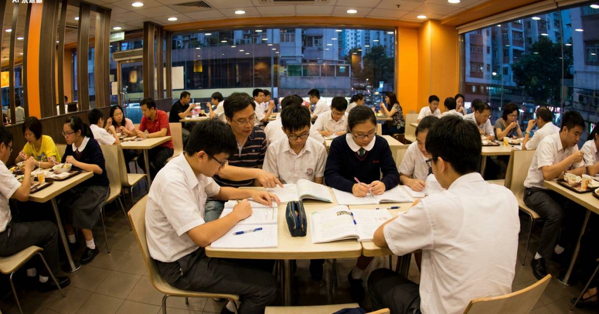 荔景大家樂晚市變補習社 學童霸2枱做功課遭公審 網民見一物即轉軚