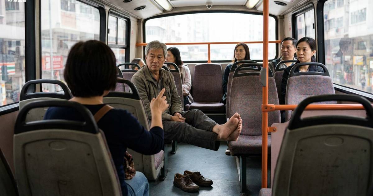 巴士大叔除鞋赤腳踩座位｜女乘客當面開轟後續舉動更令人震驚