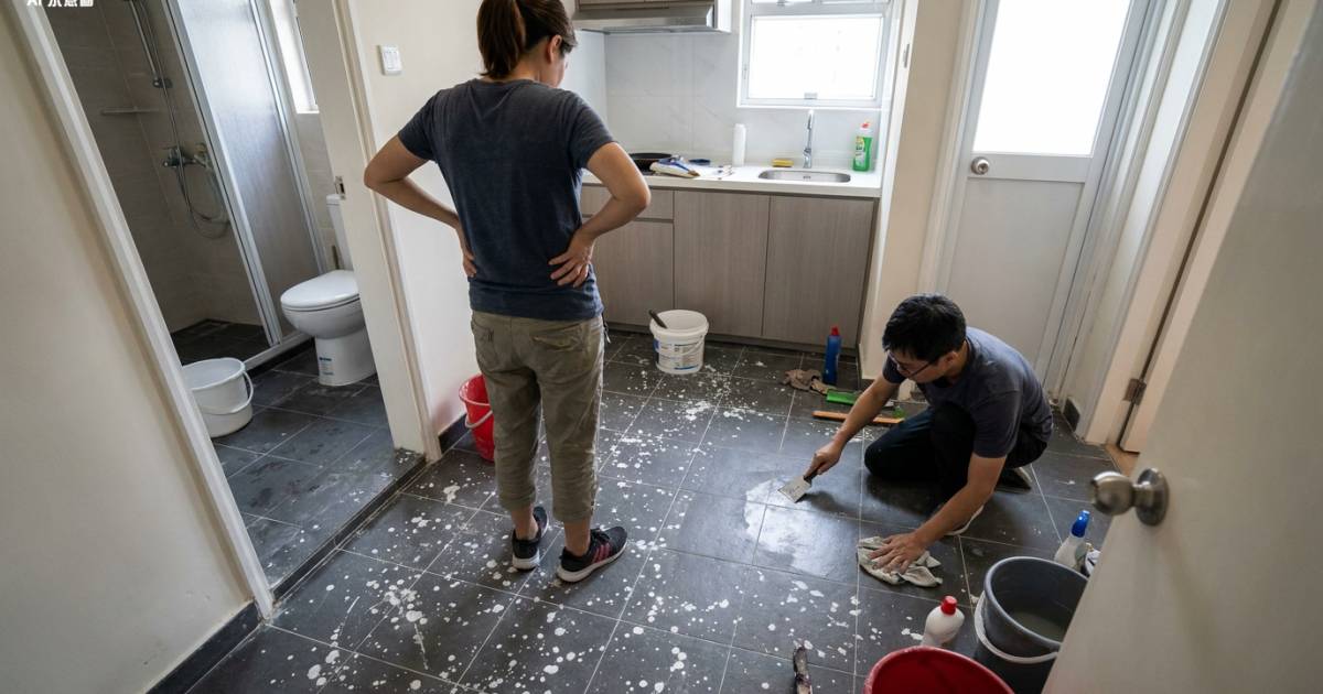 公屋裝修完工開門即崩潰 廚廁地磚慘變「斑點狗」
