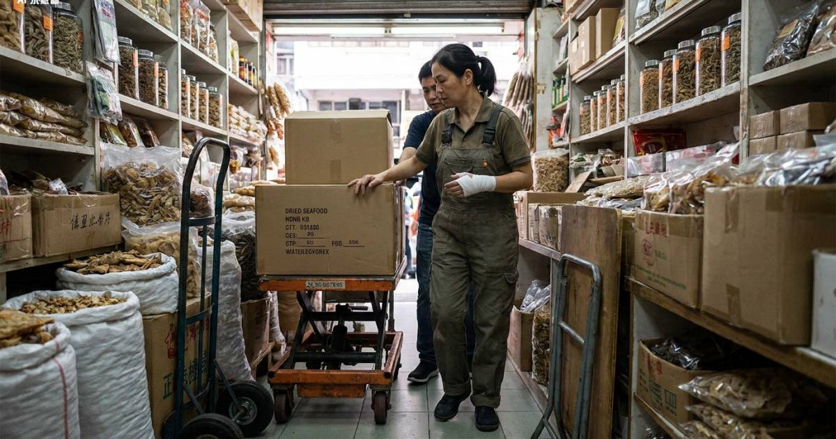 深水埗海味舖女工搬貨慘遭升降台夾手｜兩指骨折