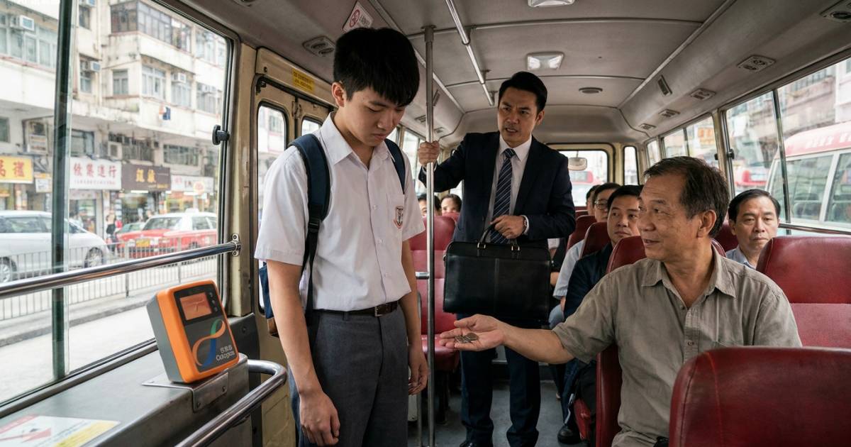 中學生搭紅Van八達通冇錢被當眾羞辱 司機一句話秒殺西裝友
