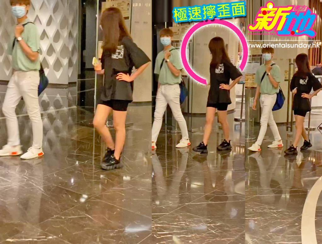 冼靖峰 俞可程 一見有途人行近,Windy即擰歪面,Archie亦醒目彈開少少。(圖片來源:讀者提供)