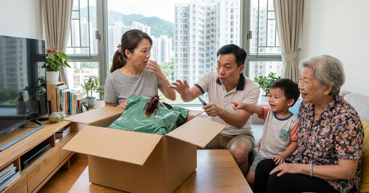 港女拼多多集運開箱｜驚見巨型「生猛小強」爬出！直擊尖刺長腳畫面極震撼 網民：有心理陰影